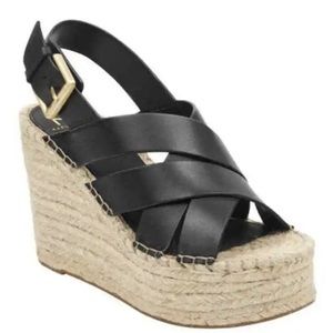 Marc Fisher Cross Strappy Wedge Sandals
